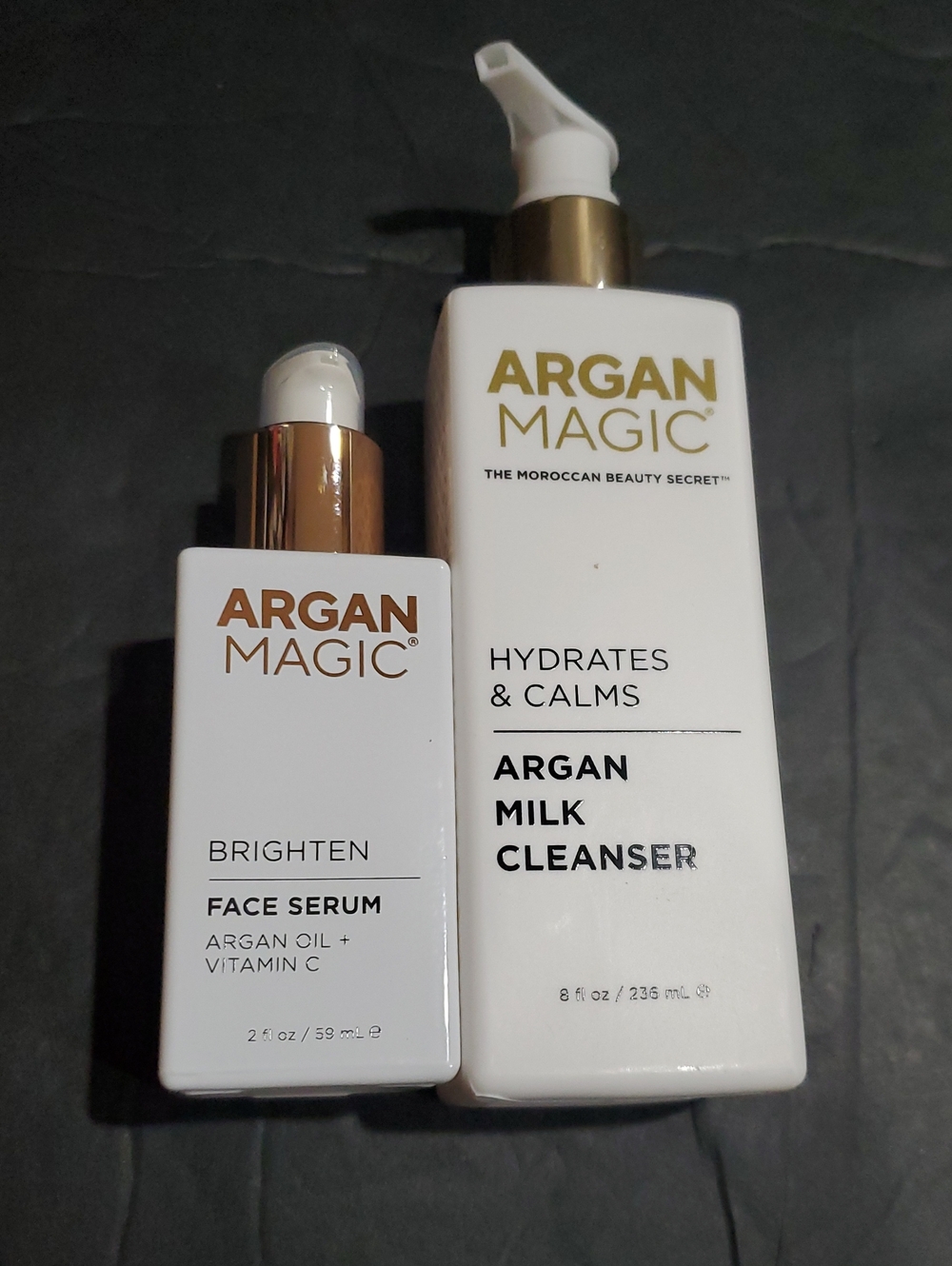 2pack Argan Magic milk cleanser and Argan & vitamin C face serum brand new